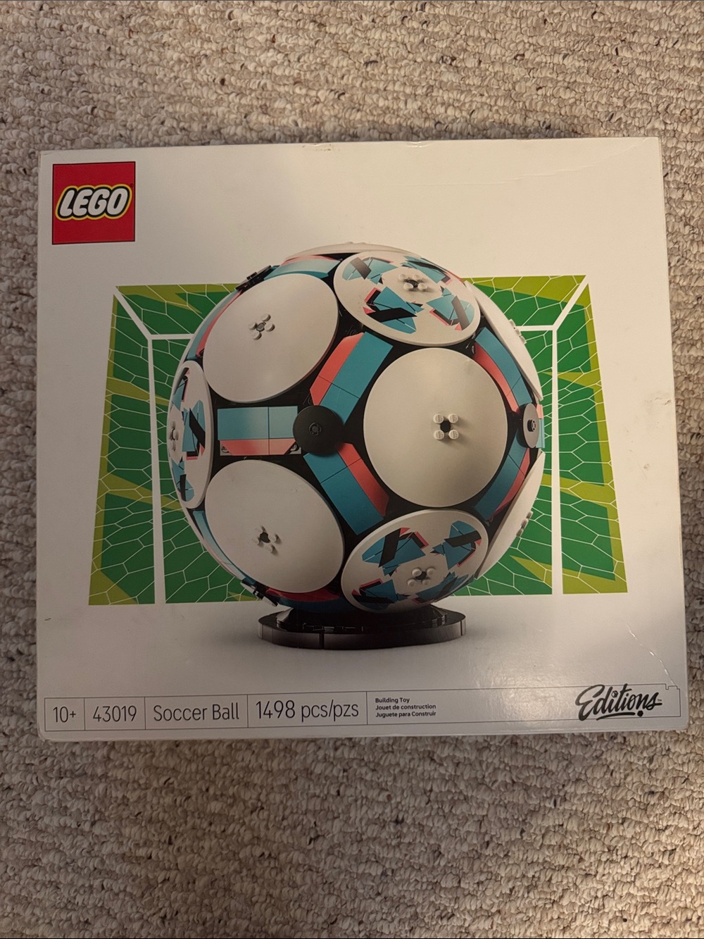 Lego White, Blue & Red Soccer Ball Building Set